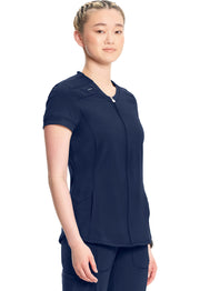 Zip Front V-Neck Top