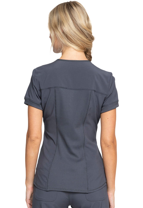 Zip Front V-Neck Top