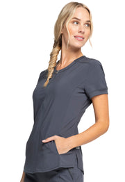 Zip Front V-Neck Top