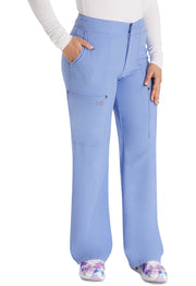Mid Rise Zip Fly Wide Leg Cargo Pant