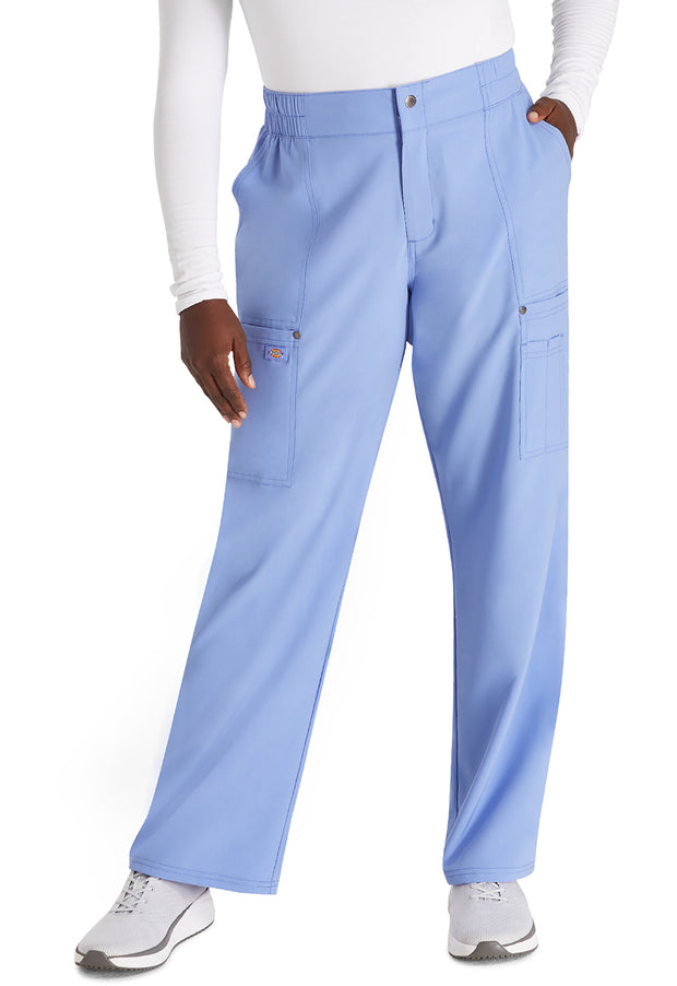 Mid Rise Zip Fly Wide Leg Cargo Pant