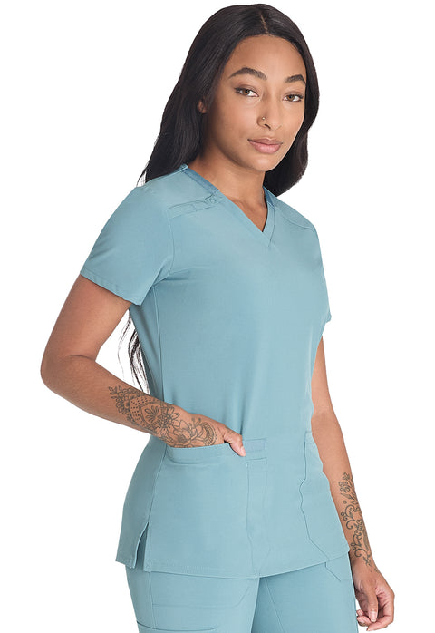 Dickies EDS V-Neck Top in Mineral Blue