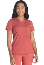 Notched V-Neck Top