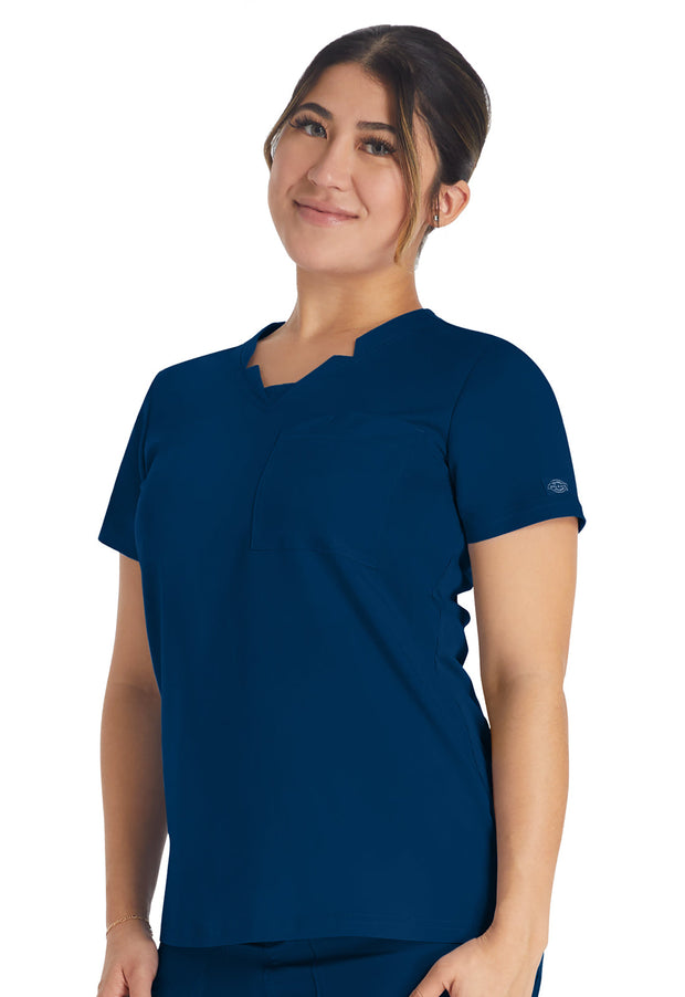 Notched V-Neck Top