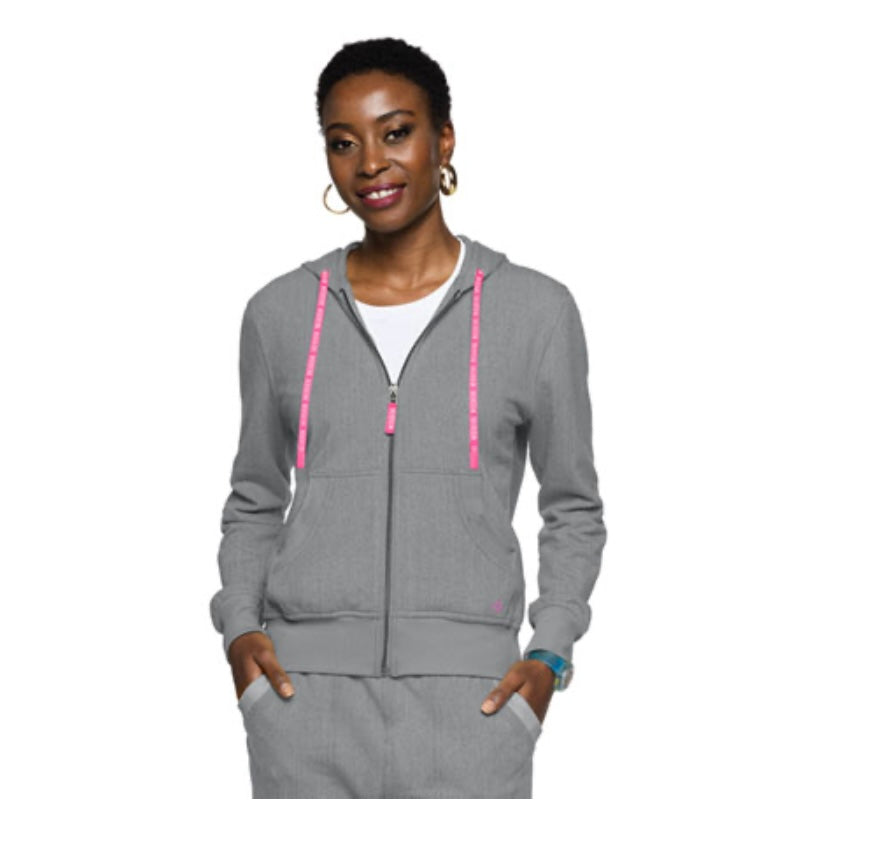 Fleece Zip Front Logo Hoodie – Lap of Luxury Scrubs