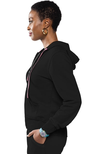 Fleece Zip Front Logo Hoodie