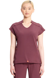 V-Neck Top in Plum Velvet