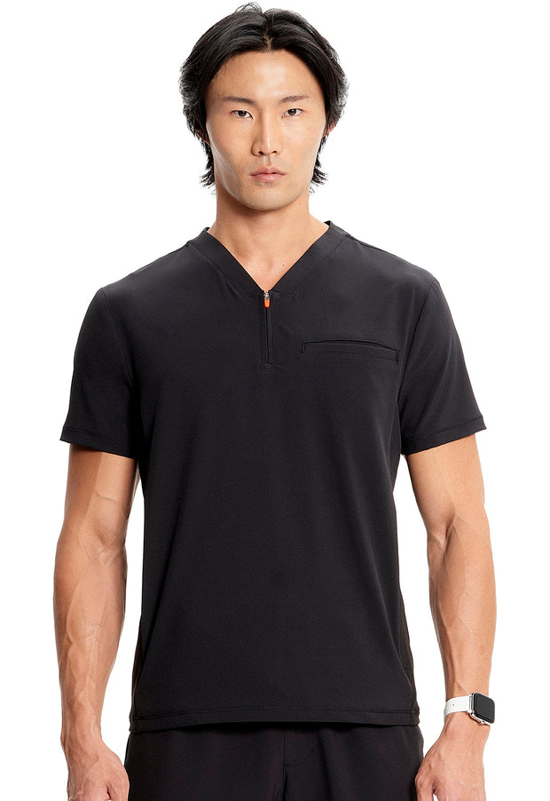 Men's Partial Zip V-Neck Top