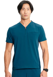 Men's Partial Zip V-Neck Top