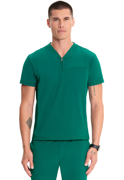 Men's Partial Zip V-Neck Top