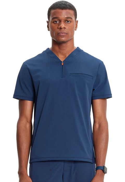 Men's Partial Zip V-Neck Top