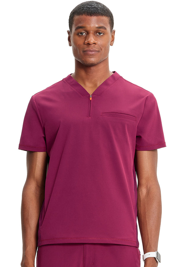 Men's Partial Zip V-Neck Top