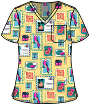 Print V-Neck Top