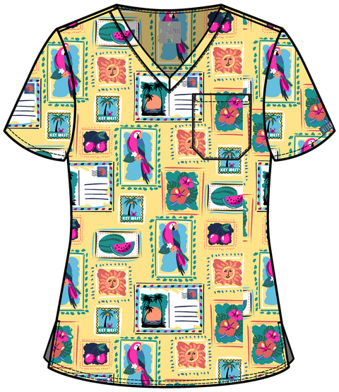 Print V-Neck Top