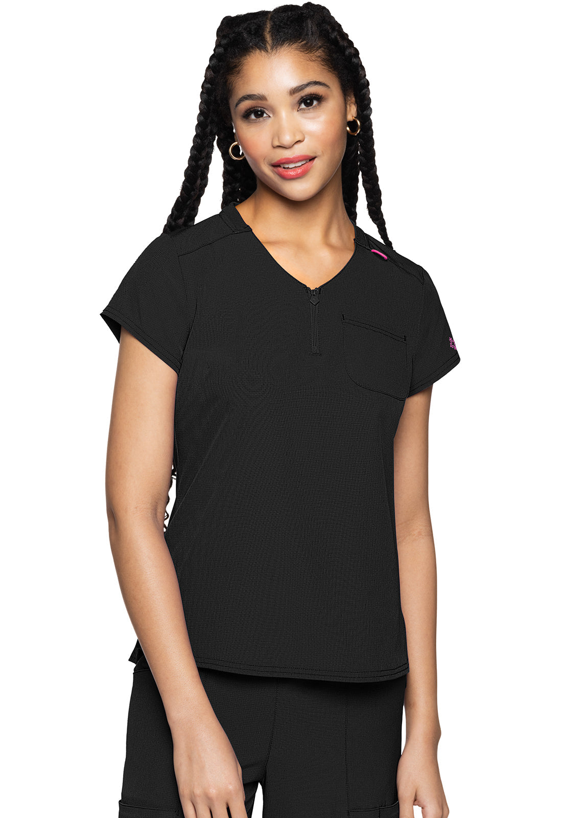 Quarter Zip V-Neck Tuckable Top