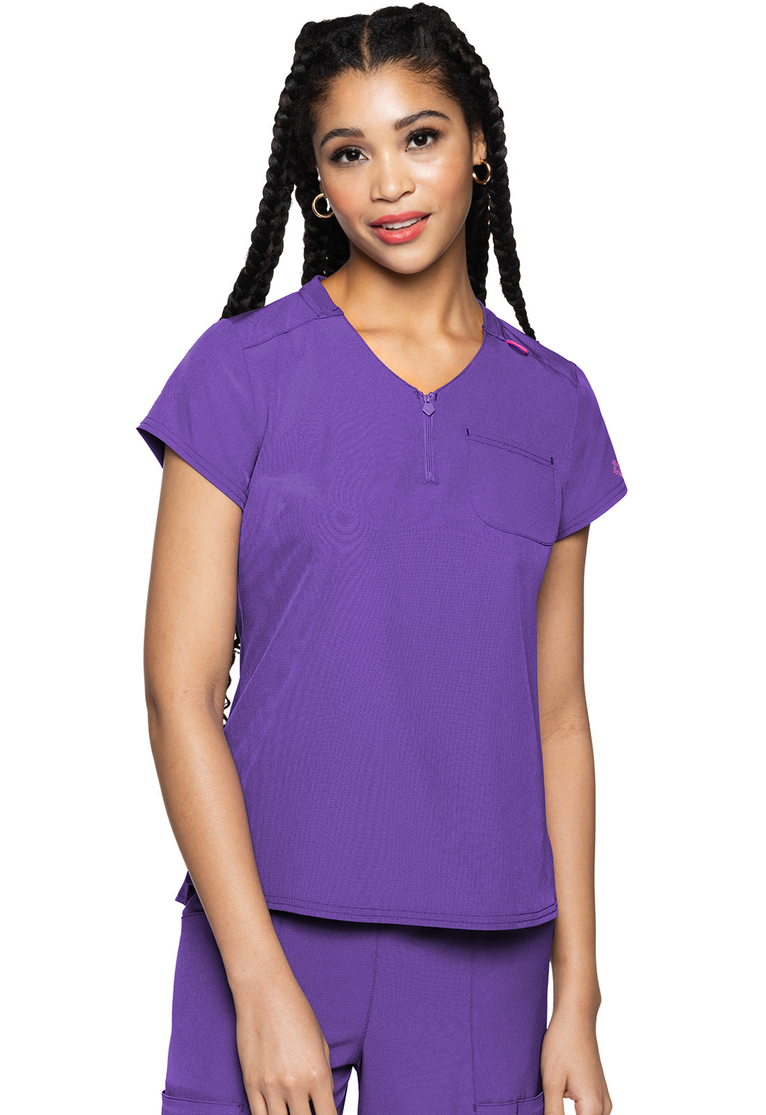 Quarter Zip V-Neck Tuckable Top