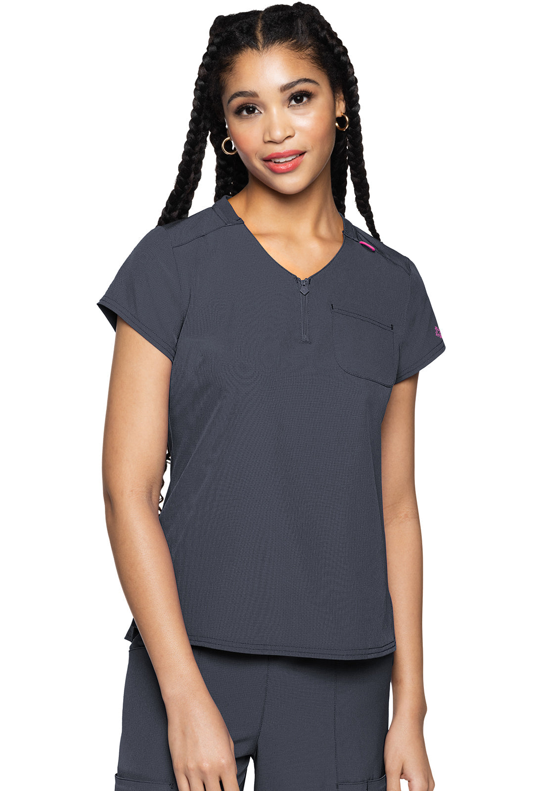Quarter Zip V-Neck Tuckable Top