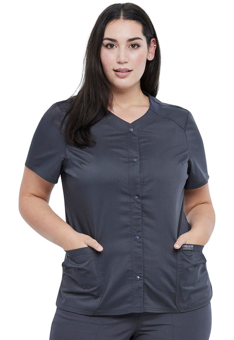 Snap Front V-Neck Top